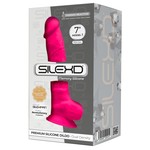 Silexd Premium Siliconen Zuignap Dildo met Balzak en Opvallende Kleur Medium