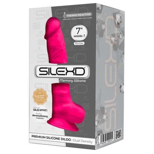 Silexd Premium Siliconen Zuignap Dildo met Balzak en Opvallende Kleur Medium