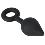 Black Velvets Anaal Plug in Druppelvorm met Retour Ring