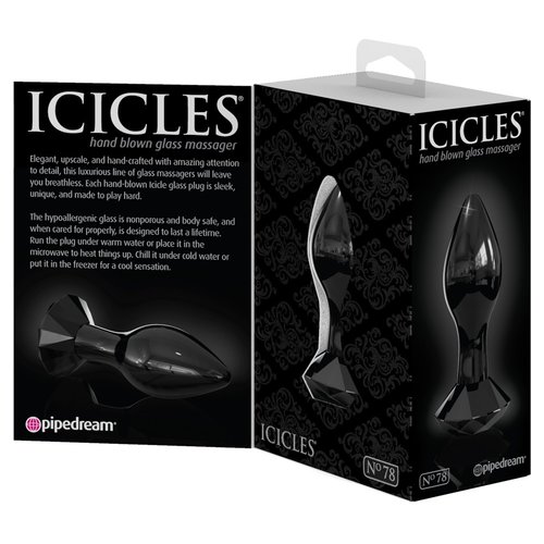 Icicles Glazen Buttplug met Diamanten Edelsteen