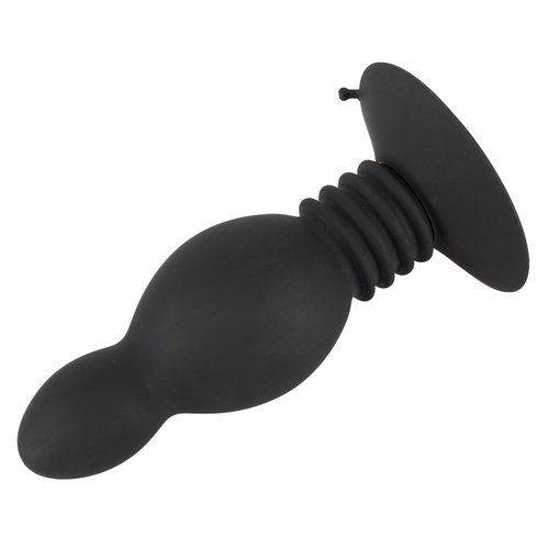 Black Velvets Buttplug met Stotende Vering en Zuignap