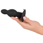 Black Velvets Buttplug met Stotende Vering en Zuignap