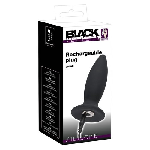 Black Velvets Siliconen Conische Anaal Plug met Vibratie Small