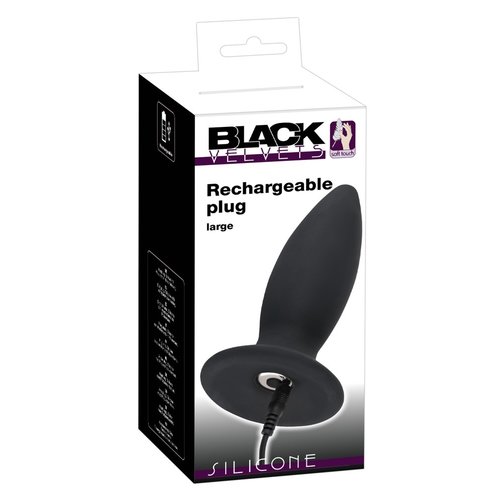 Black Velvets Siliconen Conische Anaal Plug met Vibratie Large