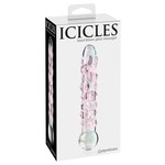 Icicles Glazen Dildo met Opvallende Roze Noppen