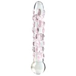 Icicles Glazen Dildo met Opvallende Roze Noppen