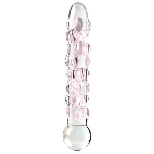 Icicles Glazen Dildo met Opvallende Roze Noppen