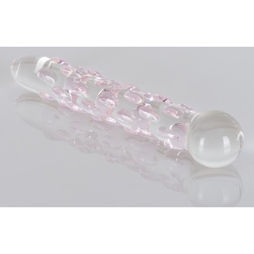 Icicles Glazen Dildo met Opvallende Roze Noppen