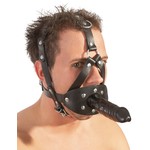 ZADO Leren Hoofd Masker Gag met Studs en Dildo