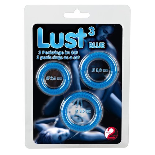 You2Toys Lust Blue Siliconen Ball Stretch Penis Ringen Set
