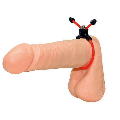 You2Toys Red Sling PVC Verstelbare Penis Ring Strop