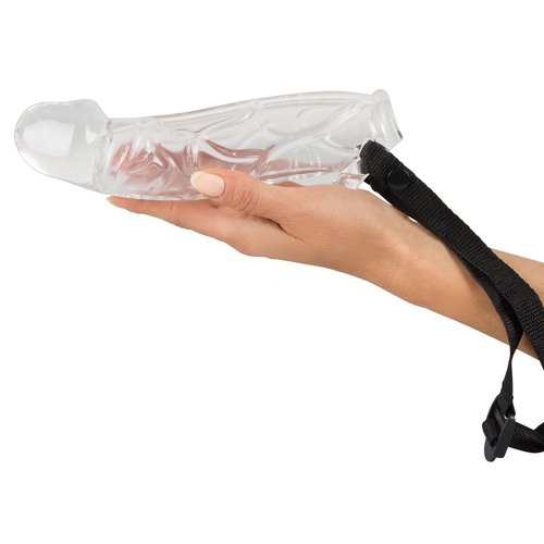 Crystal Geaderde Penis Sleeve met Heupgordel