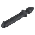 Black Velvets Siliconen Dildo met Conus Plug met Aders