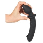 Black Velvets Siliconen Dildo met Conus Plug met Aders