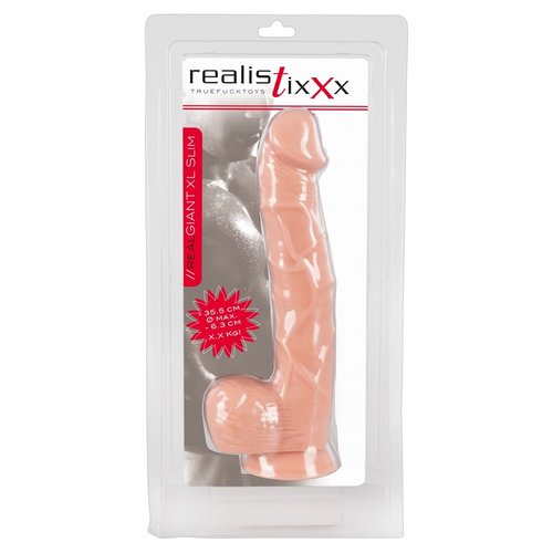 Realistixxx Extra Lange Zuignap Dildo met Balzak en Dikke Aders