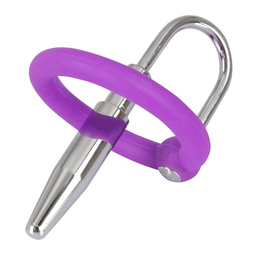 You2Toys Stalen Dilator Penis Plug met Siliconen Eikel Ring