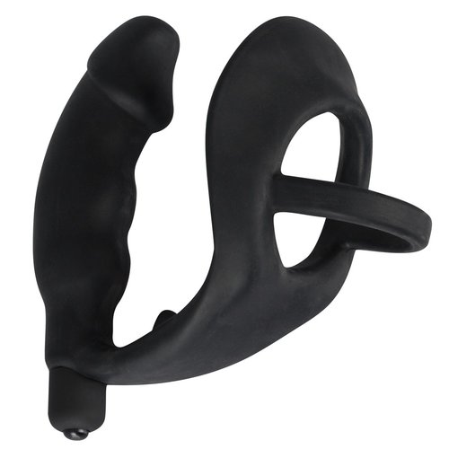 Black Velvets Multifunctionele Vibrerende Siliconen Asslock met Penis Ring