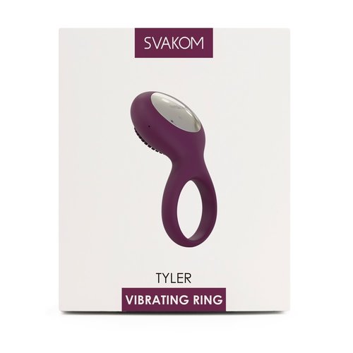 Svakom Trendy Penis Ring met Vibratie en Clitoris Massage Noppen voor Koppel Gebruik Tyler 8.3 cm – Paars