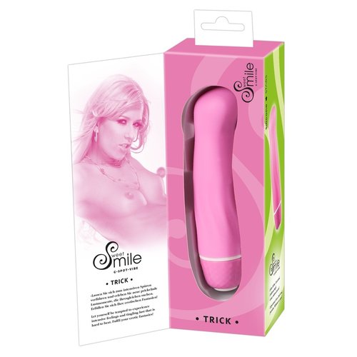 Sweet Smile ‘Trick’ Vibrator met Schuine Kop en Gestructureerde Schacht voor Elke Handtas – Roze