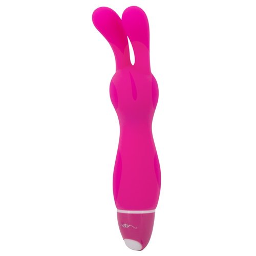 Vibe Therapy Stijlvol Mini Vibrator met Konijnen Oortjes en Huidvriendelijk Siliconen 14 cm – Roze