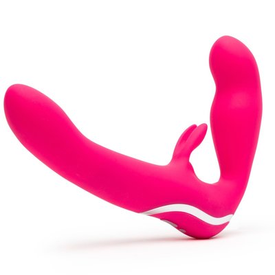 happyrabbit Straploos Voorbind Vibrator met Vaginale Plug Straploos Voorbind Vibrator met Vaginale Plug