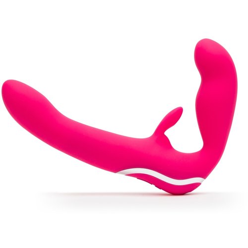 happyrabbit Straploos Voorbind Vibrator met Vaginale Plug