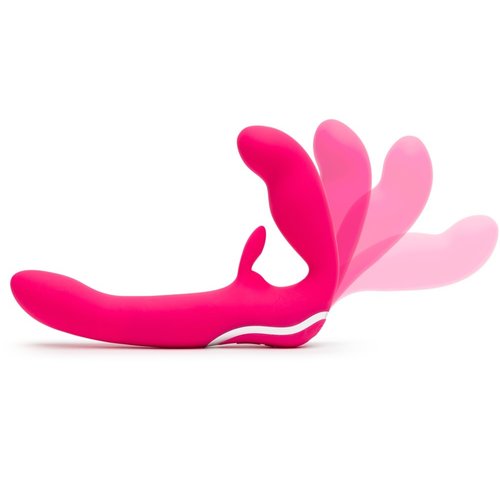 happyrabbit Straploos Voorbind Vibrator met Vaginale Plug