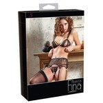 Abierta Fina Verleidelijke Open Lingerie Set met Jarretel Gordel