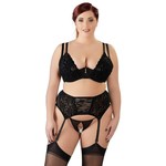 Cottelli Collection Plus Plus Size Jarretel Lingerie Set 3 Delig Flockprint