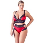 Cottelli Collection Plus Indrukwekkende Jarretel Wetlook Lingerie Set