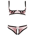 Cottelli Collection Lingerie Half Open Satijnen Beha Set met Strikjes