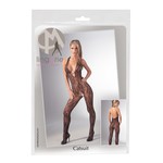 Mandy Mystery Lingerie Catsuit Open Kruis met Kanten Motieven Fijn Netstof