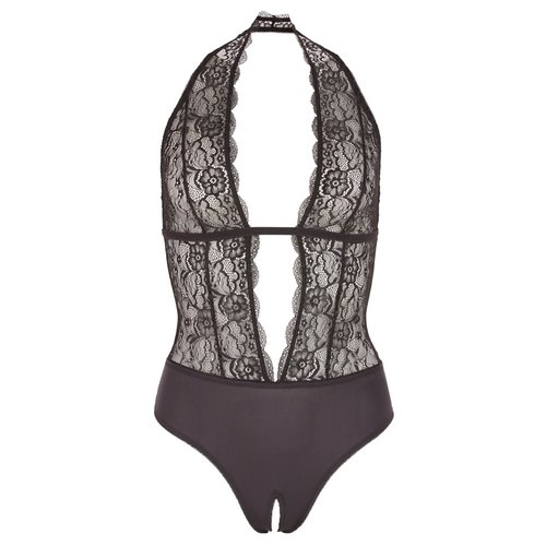 Cottelli Collection Lingerie Kanten Erotische V Split Body met Open Kruis