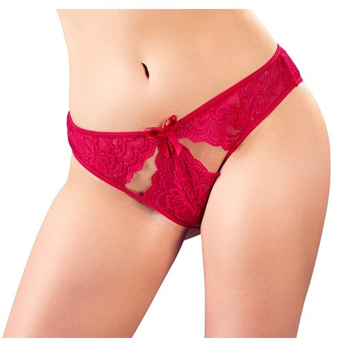 Mandy Mystery Lingerie Kruisloze Kanten Slip met Strik