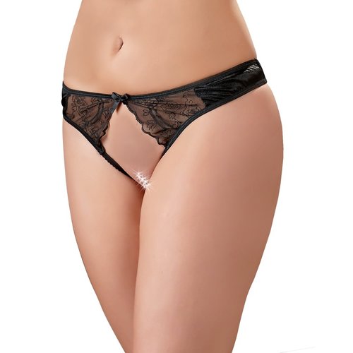 Cottelli Collection Lingerie Kanten String met Toegankelijk Kruis