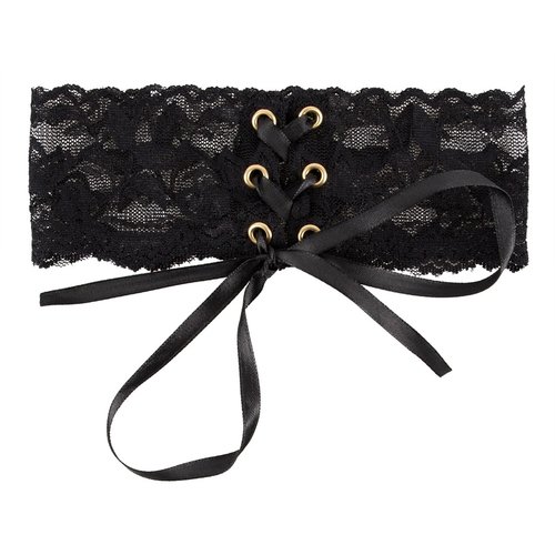 Kanten Versierde Choker met Vetersluiting Cottelli Collection Accessoires Kanten Versierde Choker met Vetersluiting