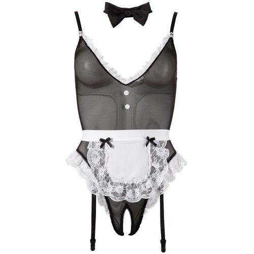 Cottelli Collection Costumes Sexy Huishoudster Body Licht Transparant