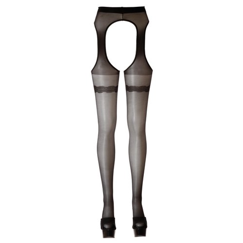 Cottelli Collection Stockings & Hosiery Strook Panty met Gewoven Kousenband Open Kruis