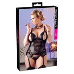 Cottelli Collection Plus Plus Size Jarretel Jurk met Open Borsten