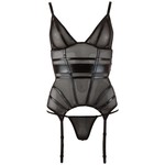 Cottelli Collection Lingerie Jarretel Jurk met Wetlook Banden en String