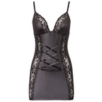 Cottelli Collection Lingerie Spannende Negligé met Ruige Wetlook Versierd