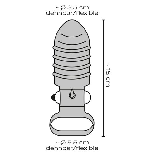 You2Toys Vibrerende Penis Sleeve met Ribbels Transparant