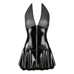 Black Level Sexy Wetlook Jurk met Transparante Bovenstuk