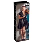 Black Level Plus Size Wetlook Jurk met Vinyl Lak Decolleté