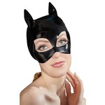 Black Level Fetish Masker van Vinyl Lak met Katten Oren