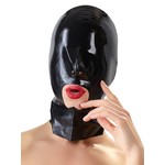 Late X Latex Strak Hoofd Masker Open Mond