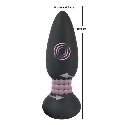 Black Velvets Roterende en Vibrerende Buttplug Draadloos