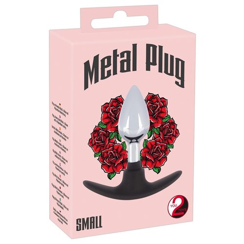 You2Toys Metalen Buttplug met Siliconen Stop Temperatuurgevoelig Small