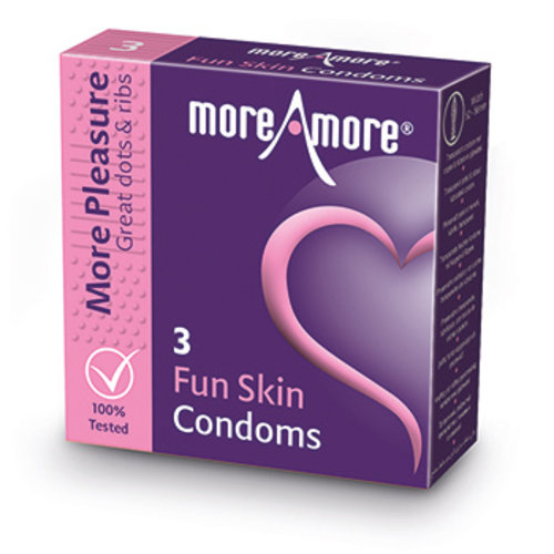 MoreAmore MoreAmore Fun Skin Condooms Extra Stimulerende Ribbels