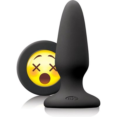 Siliconen Buttplug met Emoji Stop WTF Medium